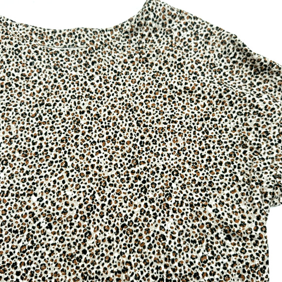J. JILL NWT Women Large Luxe Supima Relaxed Tee Long Sleeve Animal Print Leopard - Picture 1 of 10